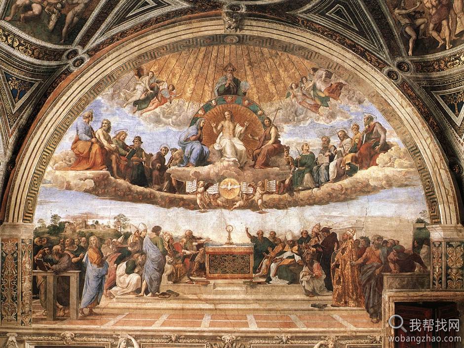 Raffaello - Stanze Vaticane - Disputation of the Holy Sacrament (La Disputa).jpg