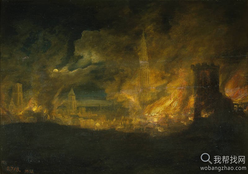 Heil, Daniel van - Ciudad incendiada, 17 Century2.jpg